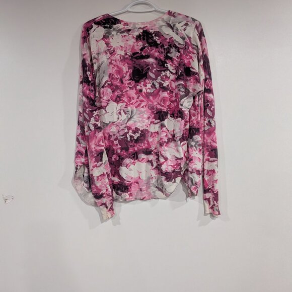 Amanda Green Lightweight Floral Cardigan Purple Pink White Size Small - Picture 4 of 4